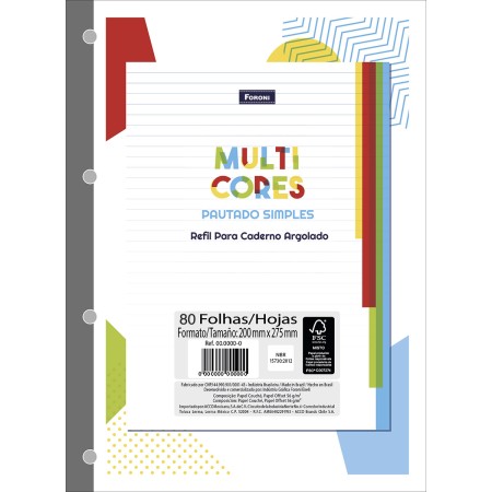 Foto ilustrativa Caderno Refil Argolado - Universitário Multi Cores PICK PRO