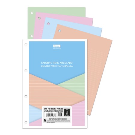 Foto ilustrativa Caderno Refil Argolado - Universitário Pauta Branca Color PICK PRO