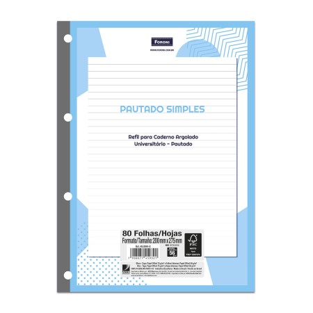 Foto ilustrativa Caderno Refil Argolado - Universitário Pauta Simples  PICK PRO