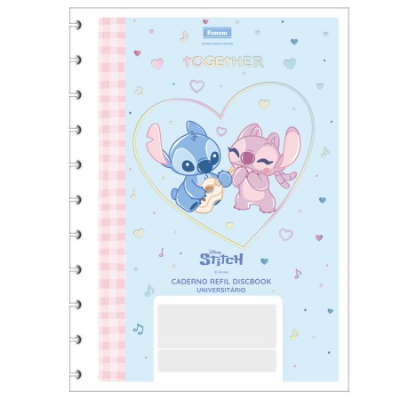 Foto ilustrativa Caderno Refil Discbook Universitário Stitch