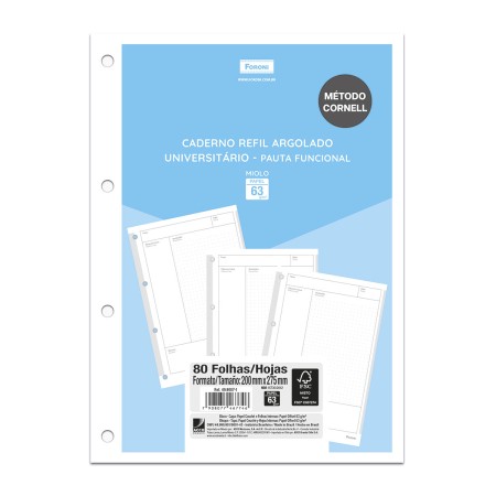 Foto ilustrativa Caderno Refil  PICK PRO Argolado - Universitário  Funcional