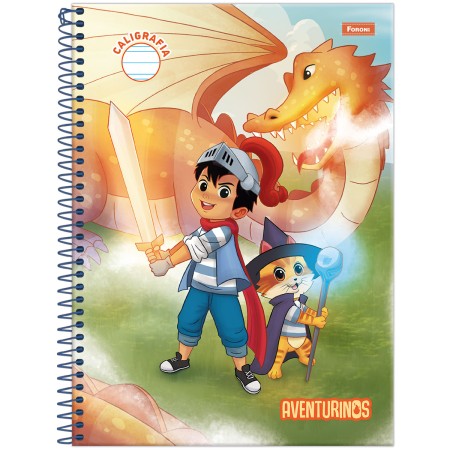 Foto ilustrativa Caderno Universitário Caligrafia Capa Dura Aventurinos