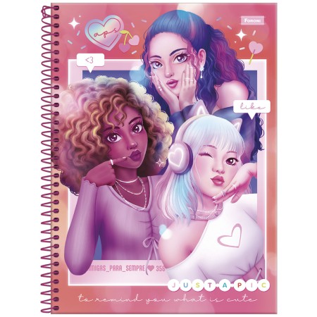 Foto ilustrativa Caderno Universitário Capa Dura Amigas Para Sempre
