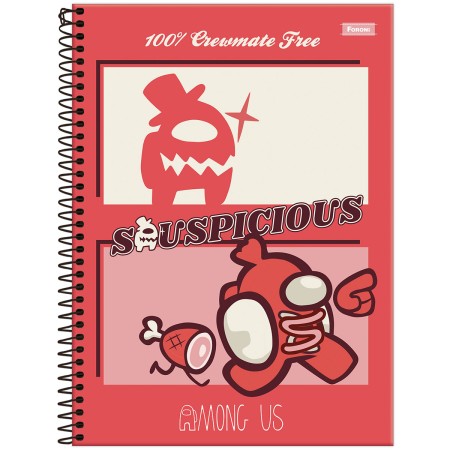 Foto ilustrativa Caderno Universitário Capa Dura Among Us