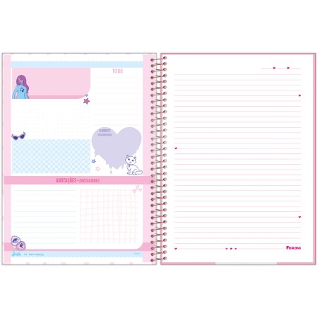 Foto ilustrativa Caderno Universitário Capa Dura Barbie by Nanaths