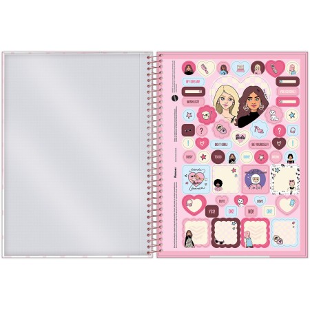 Foto ilustrativa Caderno Universitário Capa Dura Barbie by Nanaths