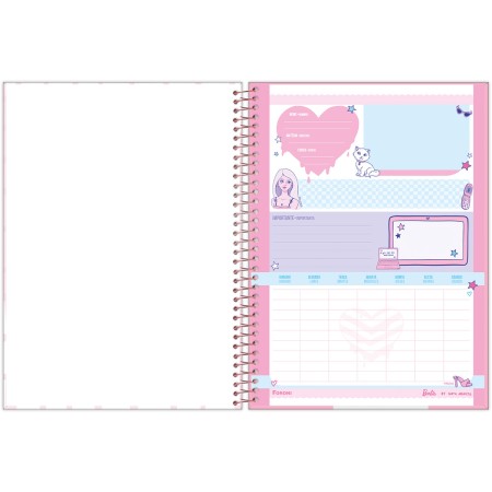 Foto ilustrativa Caderno Universitário Capa Dura Barbie by Nanaths