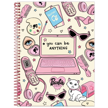 Foto ilustrativa Caderno Universitário Capa Dura Barbie by Nanaths
