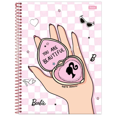 Foto ilustrativa Caderno Universitário Capa Dura Barbie by Nanaths