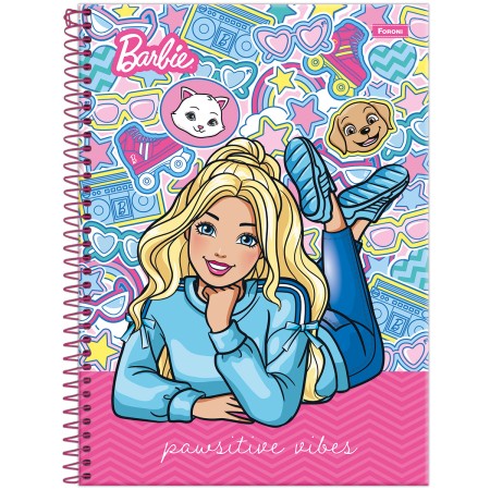 Foto ilustrativa Caderno Universitário Capa Dura Barbie FIT