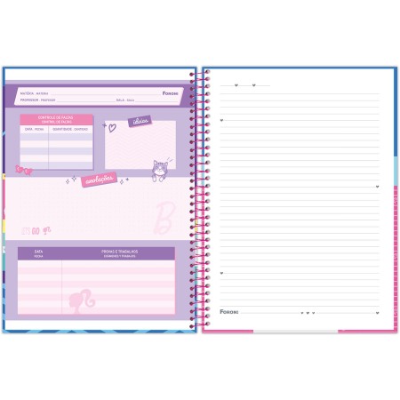 Foto ilustrativa Caderno Universitário Capa Dura Barbie