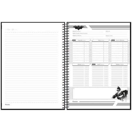 Foto ilustrativa Caderno Universitário Capa Dura Batman