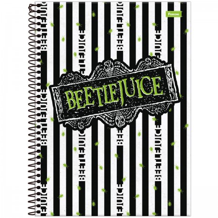 Foto ilustrativa Caderno Universitário Capa Dura Beetlejuice