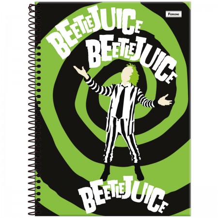 Foto ilustrativa Caderno Universitário Capa Dura Beetlejuice