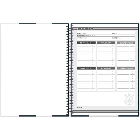 Foto ilustrativa Caderno Universitário Capa Dura Corinthians