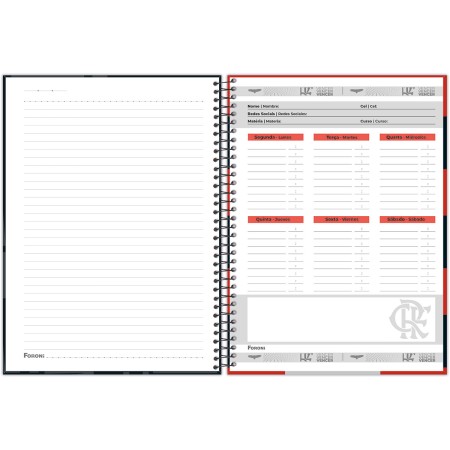 Foto ilustrativa Caderno Universitário Capa Dura Flamengo