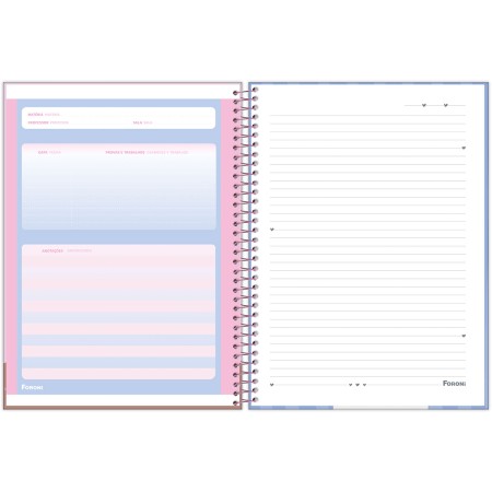 Foto ilustrativa Caderno Universitário Capa Dura Fluffy Friend