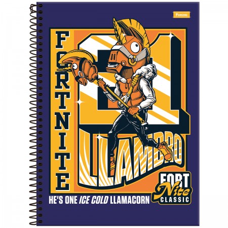Foto ilustrativa Caderno Universitário Capa Dura Fortnite