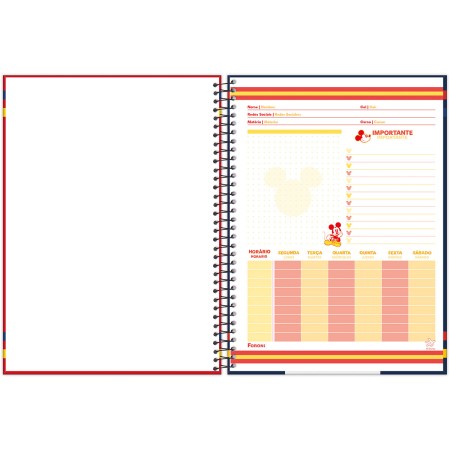 Foto ilustrativa Caderno Universitário Capa Dura Mickey Mouse