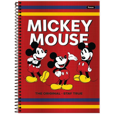 Foto ilustrativa Caderno Universitário Capa Dura Mickey Mouse
