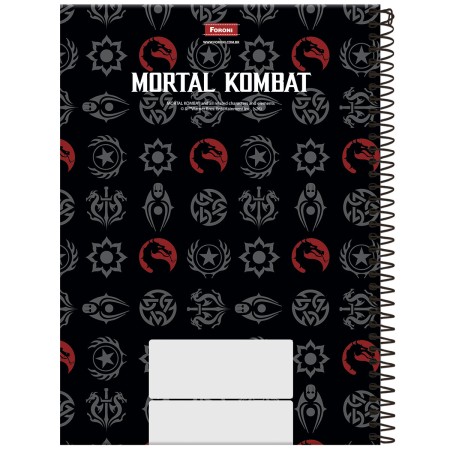 Foto ilustrativa Caderno Universitário Capa Dura Mortal Kombat
