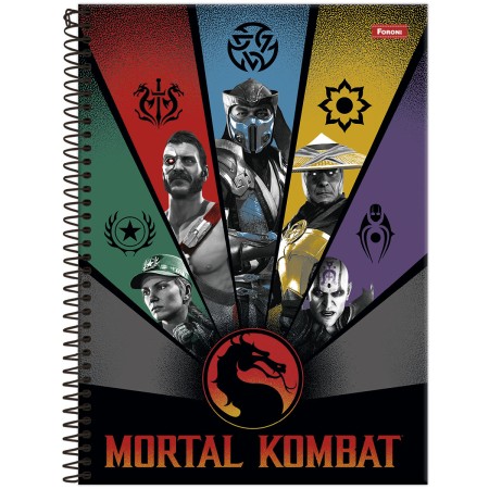 Foto ilustrativa Caderno Universitário Capa Dura Mortal Kombat