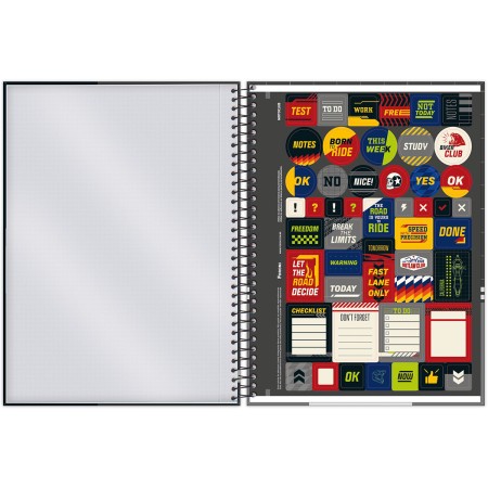 Foto ilustrativa Caderno Universitário Capa Dura  Motoclub