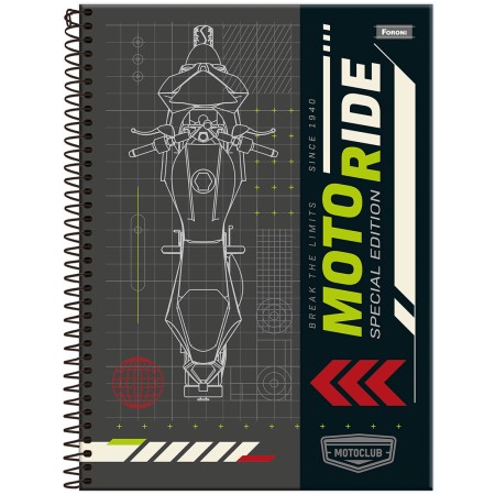 Foto ilustrativa Caderno Universitário Capa Dura  Motoclub