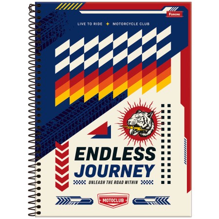 Foto ilustrativa Caderno Universitário Capa Dura  Motoclub