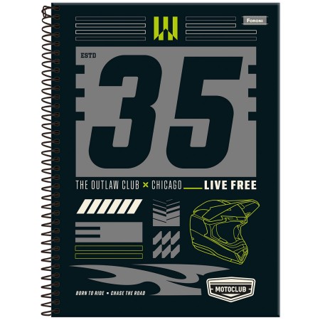 Foto ilustrativa Caderno Universitário Capa Dura  Motoclub