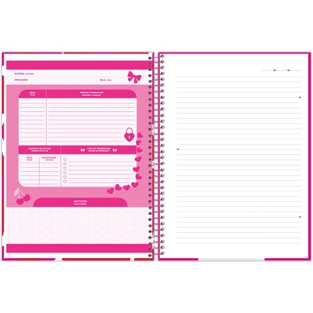 Foto ilustrativa Caderno Universitário Capa Dura Pink Power