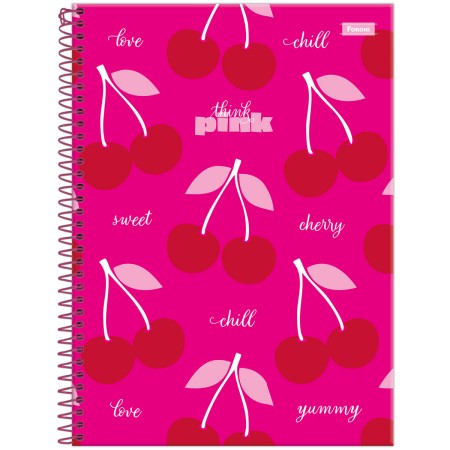 Foto ilustrativa Caderno Universitário Capa Dura Pink Power