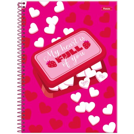 Foto ilustrativa Caderno Universitário Capa Dura Pink Power