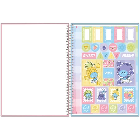 Foto ilustrativa Caderno Universitário Capa Dura Smurfs - Fit