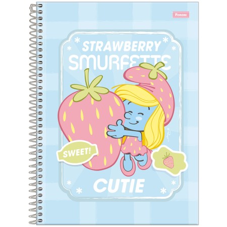 Foto ilustrativa Caderno Universitário Capa Dura Smurfs - Fit