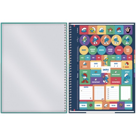 Foto ilustrativa Caderno Universitário Capa Dura Smurfs