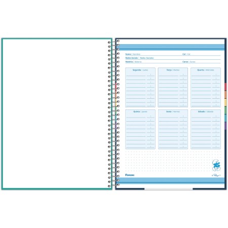 Foto ilustrativa Caderno Universitário Capa Dura Smurfs