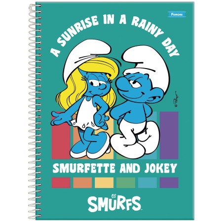 Foto ilustrativa Caderno Universitário Capa Dura Smurfs