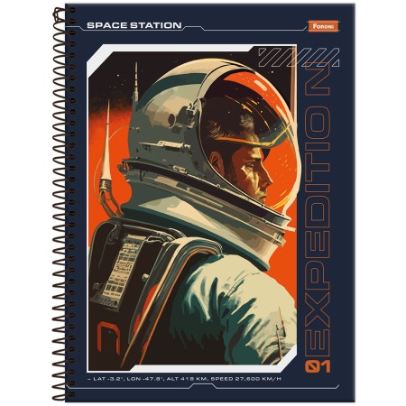 Foto ilustrativa Caderno Universitário Capa Dura Spacefly
