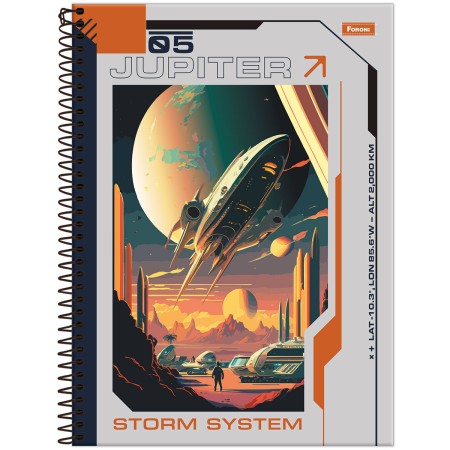 Foto ilustrativa Caderno Universitário Capa Dura Spacefly