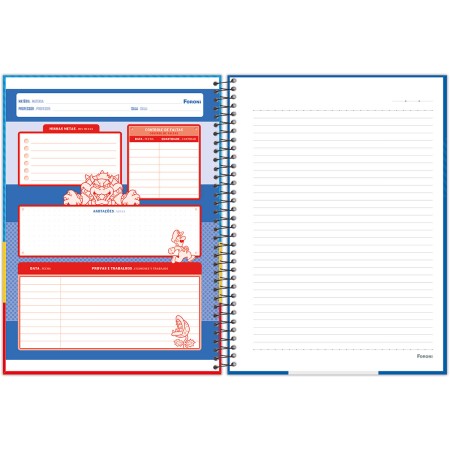 Foto ilustrativa Caderno Universitário Capa Dura Super Mario