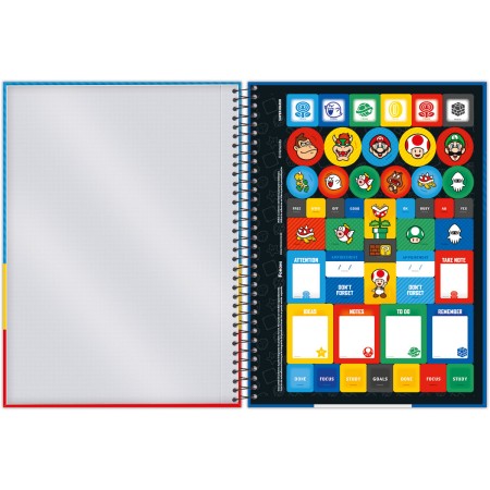 Foto ilustrativa Caderno Universitário Capa Dura Super Mario