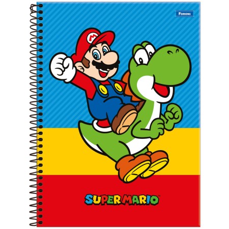 Foto ilustrativa Caderno Universitário Capa Dura Super Mario
