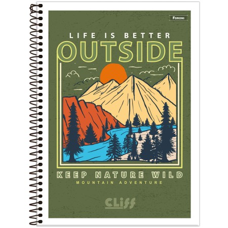 Foto ilustrativa Caderno Universitário Capa Flexível Cliff