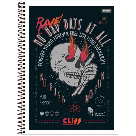 Foto ilustrativa Caderno Universitário Capa Flexível Cliff
