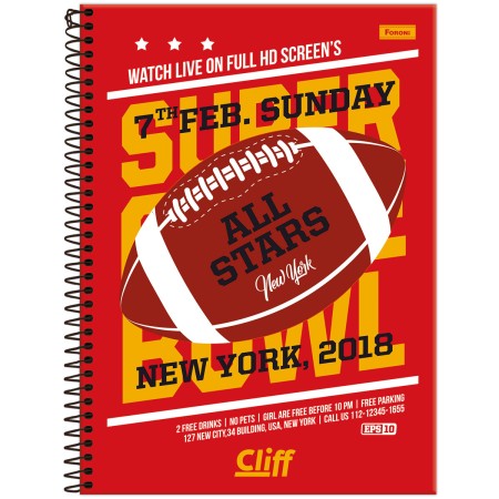 Foto ilustrativa Caderno Universitário Masculino Cliff