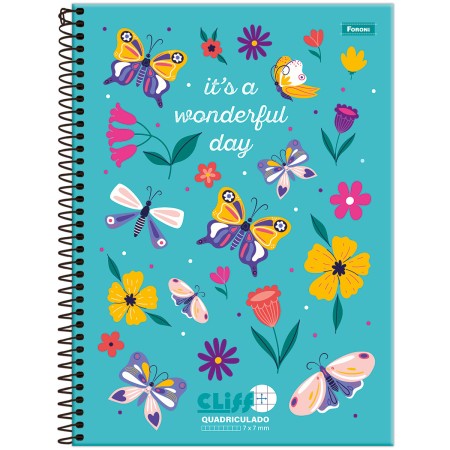 Foto ilustrativa Caderno Universitário Quadriculado Cliff