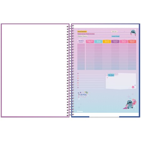 Foto ilustrativa Caderno Universitário Stitch