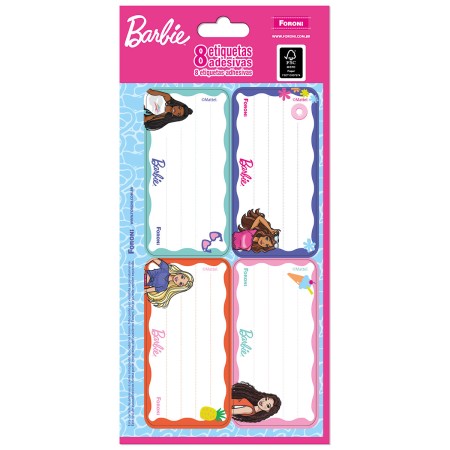 Foto ilustrativa Etiquetas Adesivas Barbie