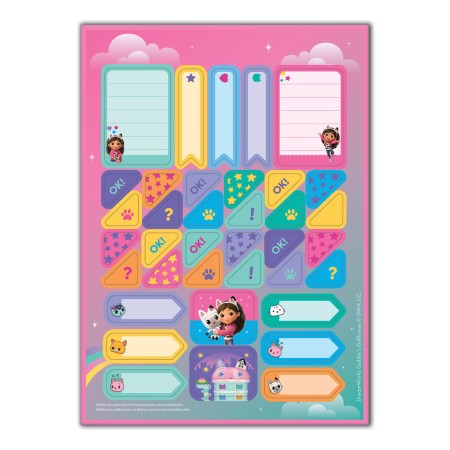 Foto ilustrativa Folhas de Adesivos Para Decorar A Casa Mágica da Gabby